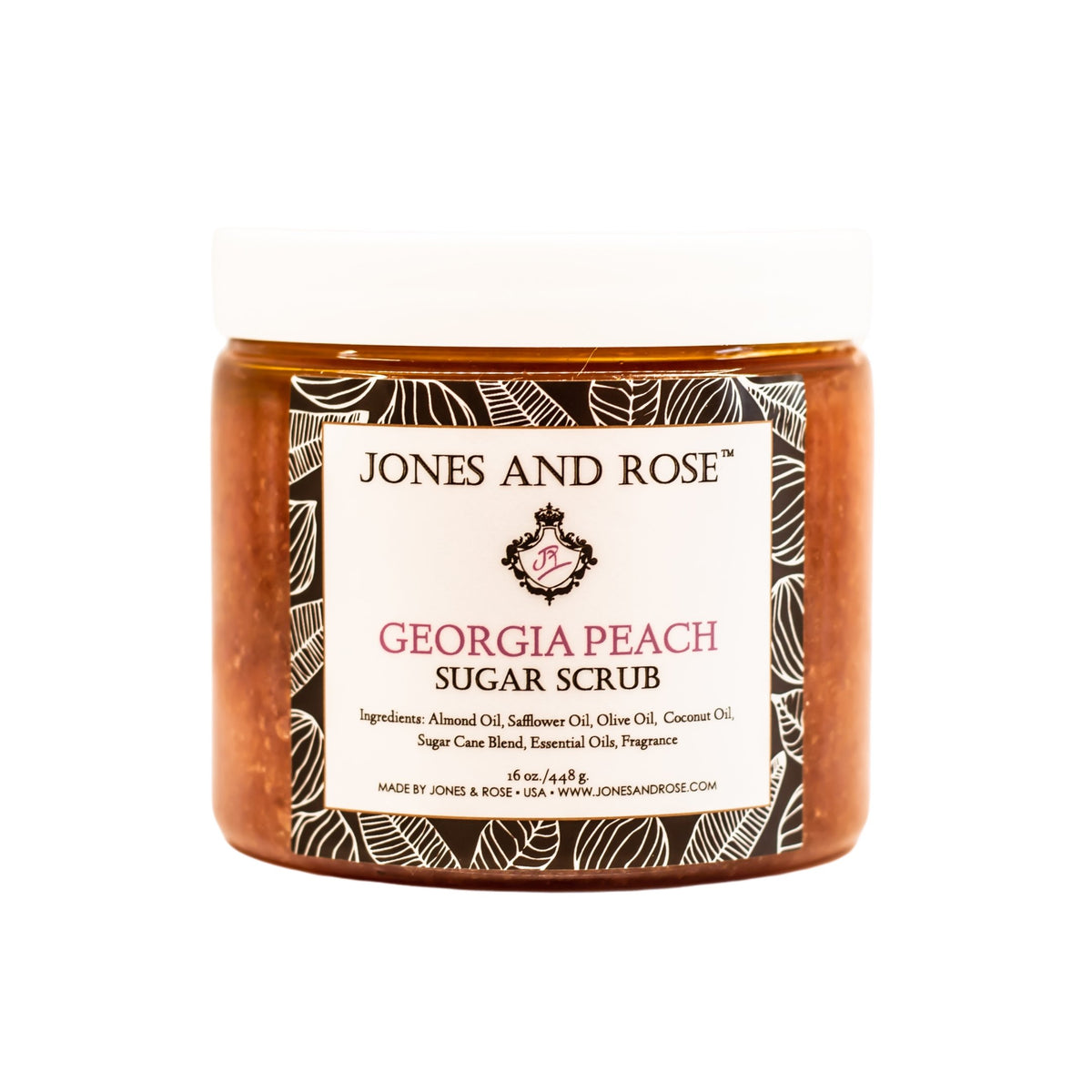 Sugar ゆかた Georgia Peach Sugar Scrub | Jones & Rose Natural Skincare